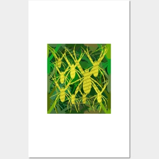 Arachnophobia Green Yellow Posters and Art
